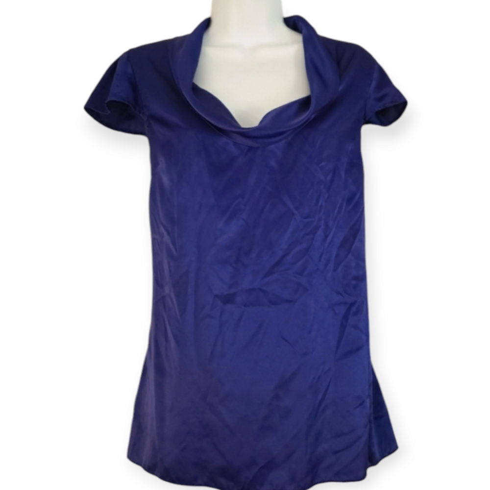 NWOT Banana Republic purple satin cowl neck blouse top Womens Medium